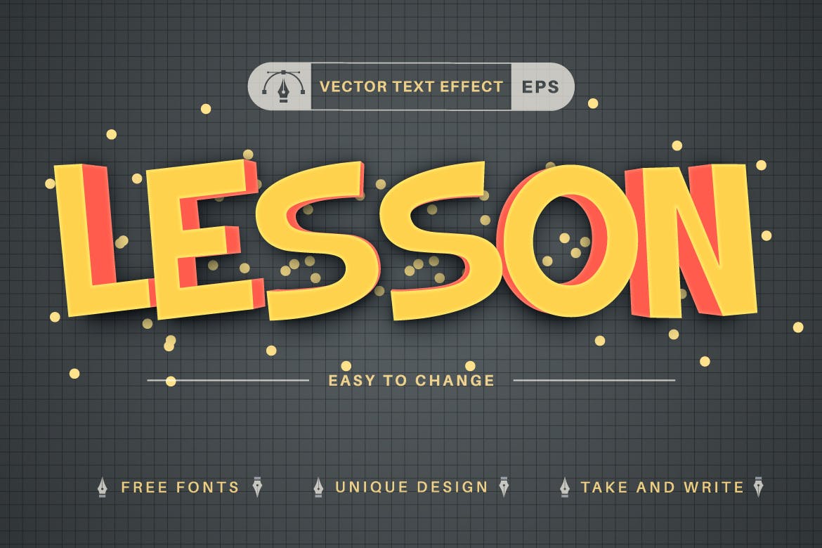 学校海报矢量文字效果字体样式 School – Editable Text Effect, Font Style 插件预设 第3张
