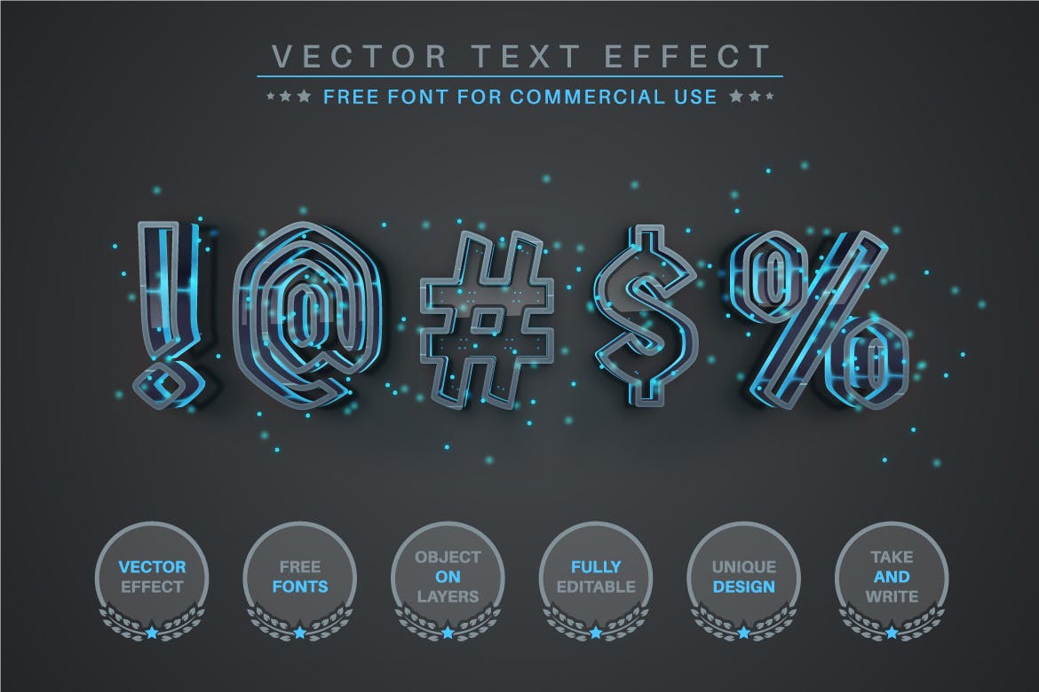 神秘蓝色矢量文字效果字体样式 Mystic – Editable Text Effect, Font Style 插件预设 第4张