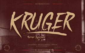 恐怖风格字体素材 Kruger Font