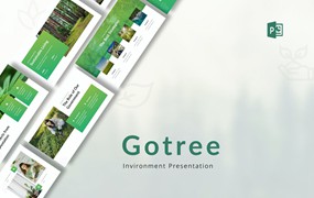 绿色生态环境PPT幻灯片模板素材 Gotree – Environment Presentation PowerPoint