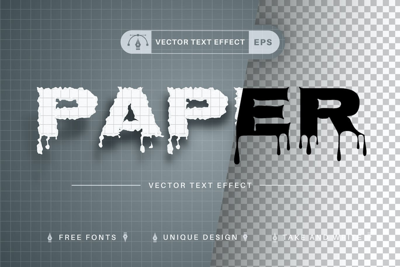 划痕纸张矢量文字效果字体样式 Scratch Paper – Editable Text Effect, Font Style 插件预设 第1张
