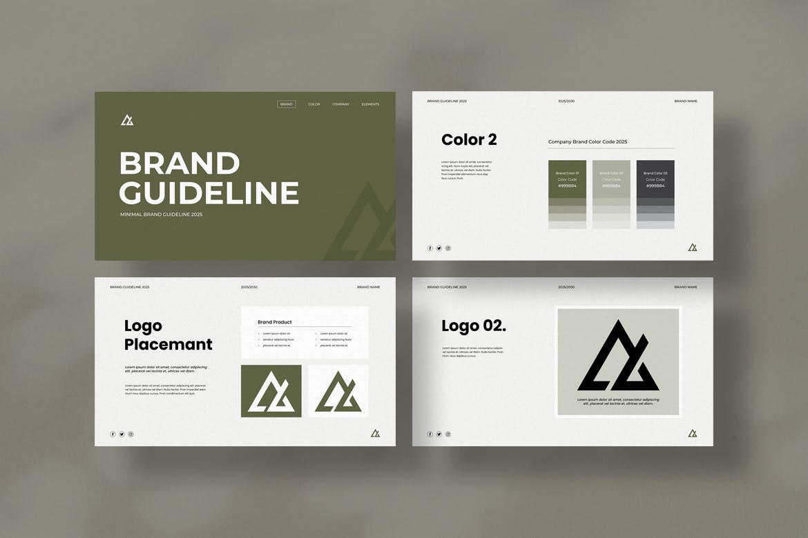 极简的品牌指南宣传画册模板 Minimal Brand Guideline Presentation Template 设计素材 第6张