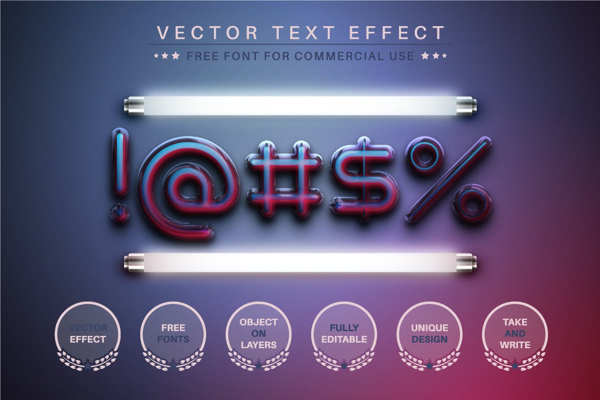 玻璃灯管矢量文字效果字体样式 Alien – Editable Text Effect, Font Style 插件预设 第5张