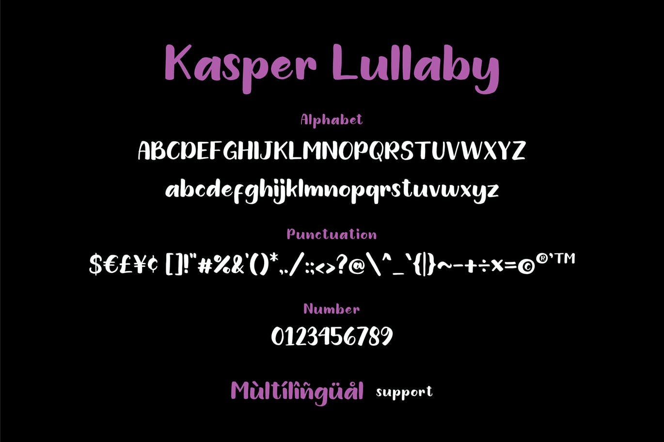 独特手写可爱字体 Kasper Lullaby – Cute Font 设计素材 第3张