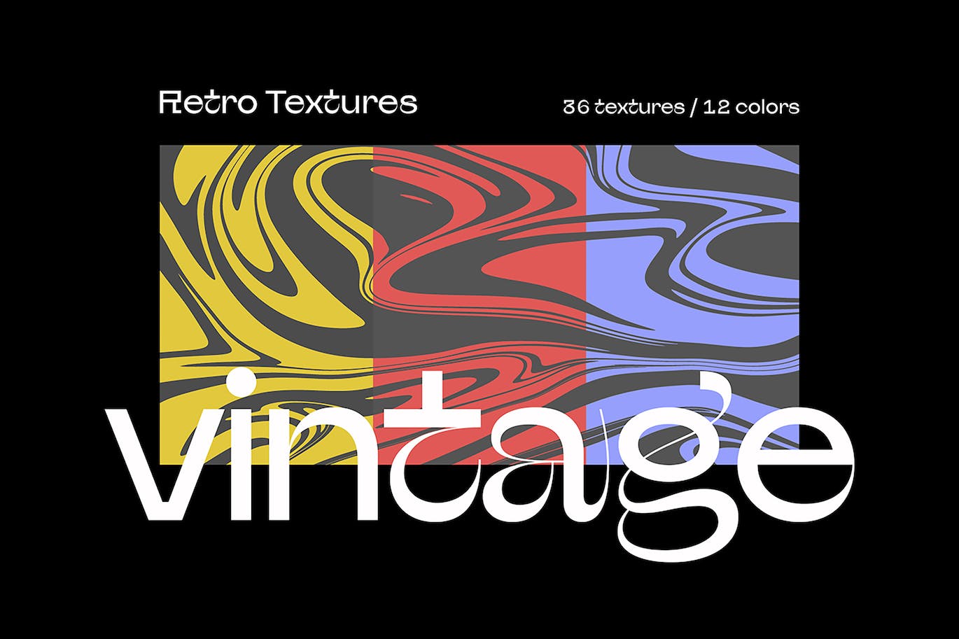 涂抹复古流畅流体线条纹理套装 Smudged Vintage Textures Pack 图片素材 第1张