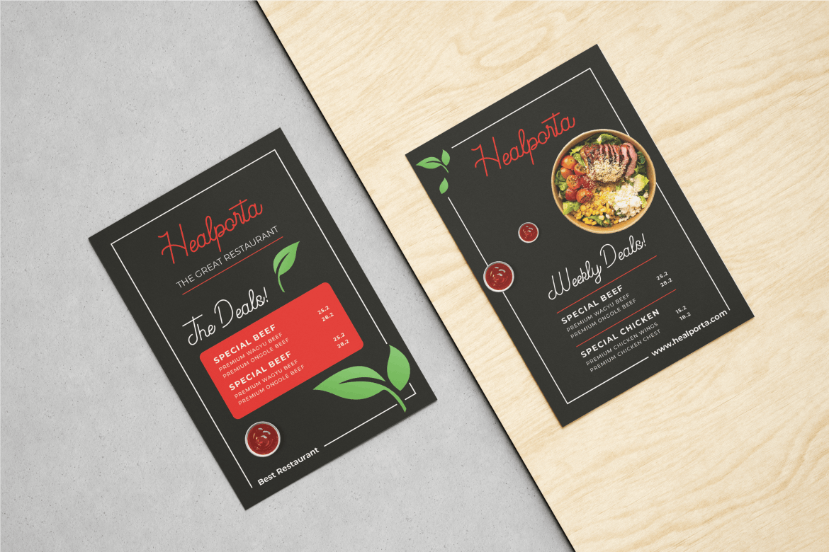 黑色食品海报传单设计模板 Food Flyer 设计素材 第3张