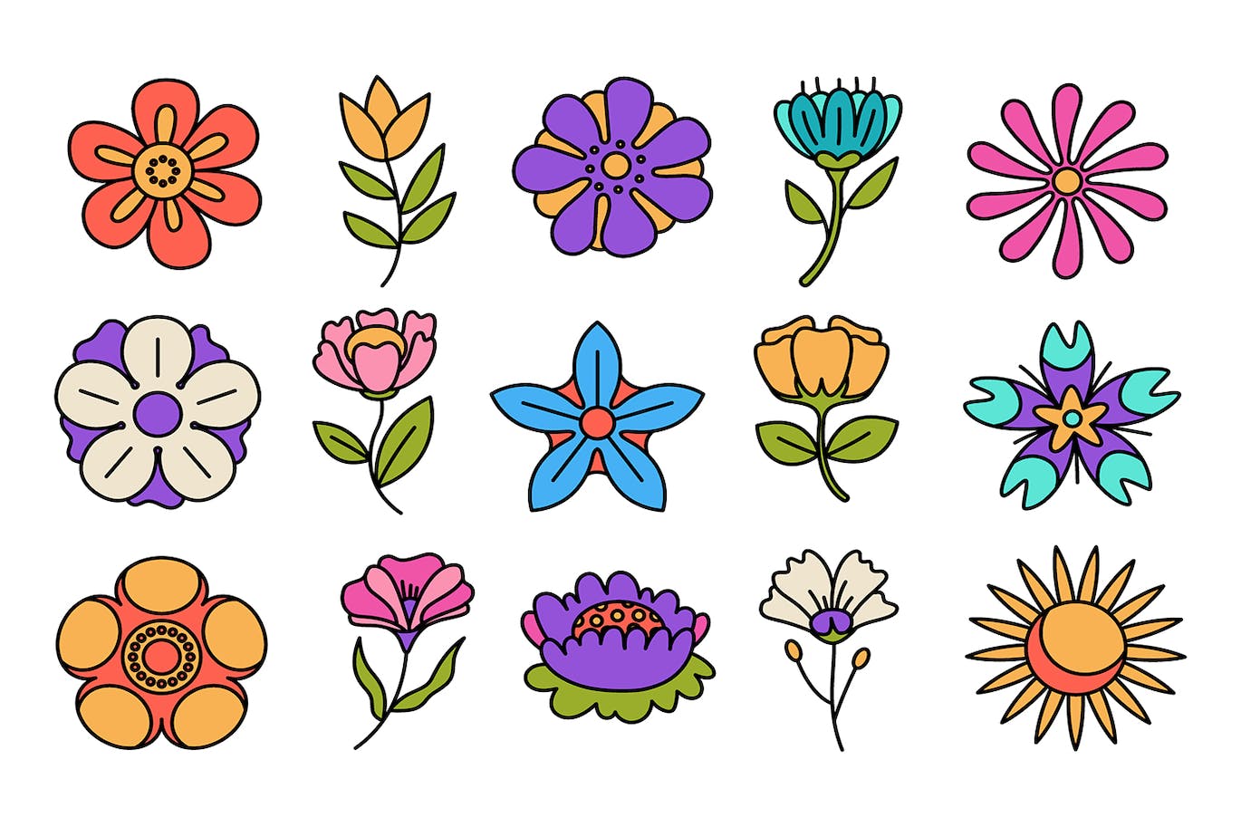 春天花朵矢量插画集 Spring Flower Illustration Set 设计素材 第2张