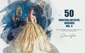 50个水彩艺术绘画笔刷素材v4 50 Painting Artistic Brushes – Vol. 4