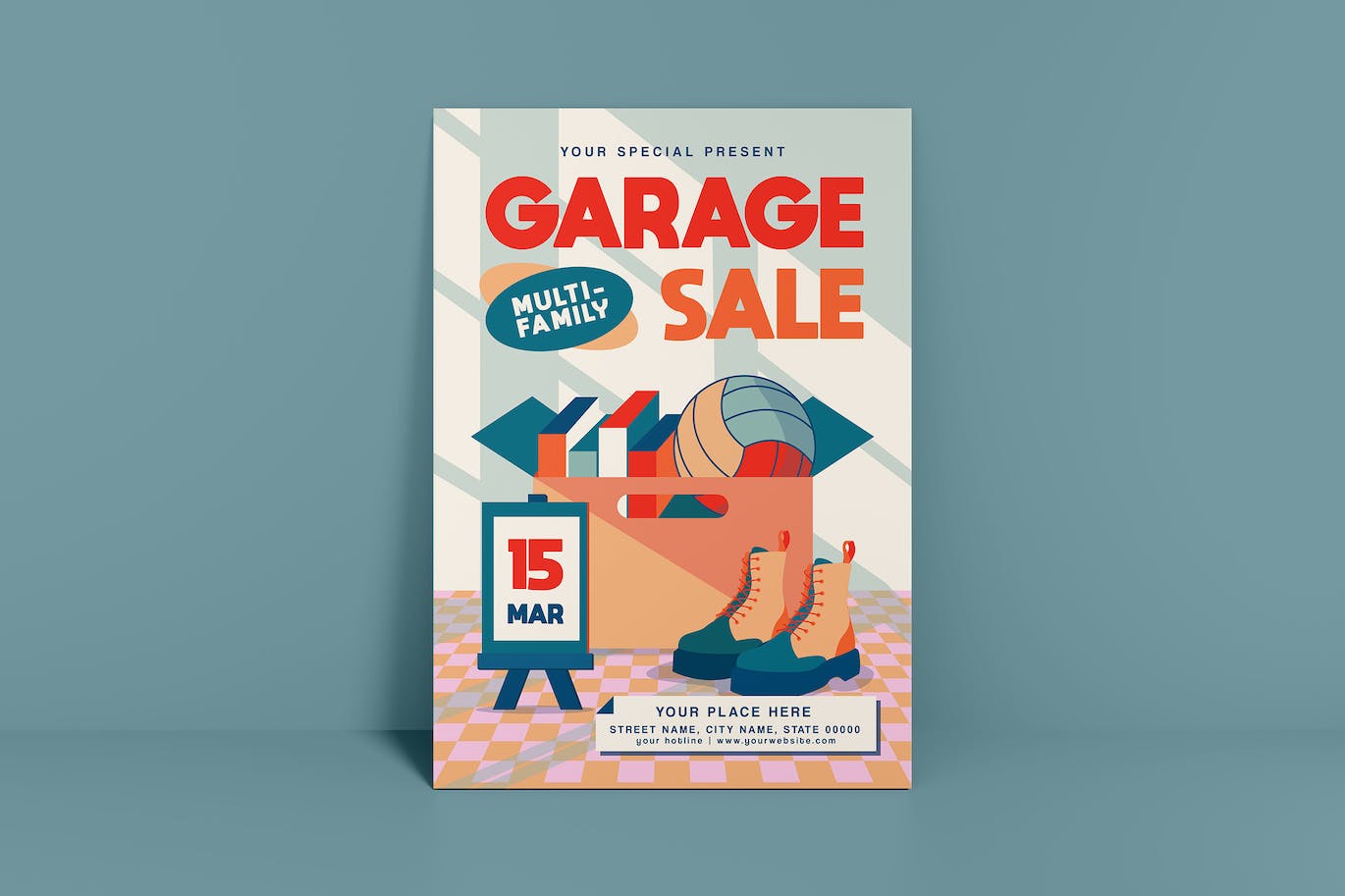旧货销售传单模板下载 Garage Sale Flyer 设计素材 第1张