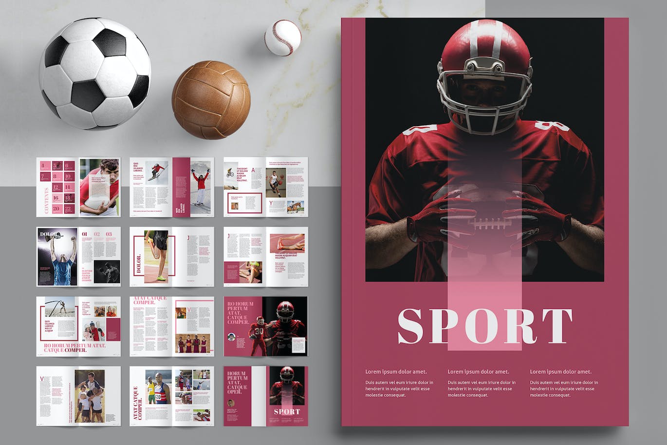 创意和现代的体育杂志模板 Sport Magazine 幻灯图表 第1张