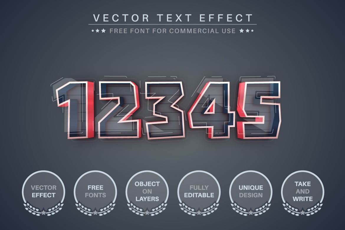 立体塑料感矢量文字效果字体样式 Plastic Stroke – Editable Text Effect, Font Style 插件预设 第2张