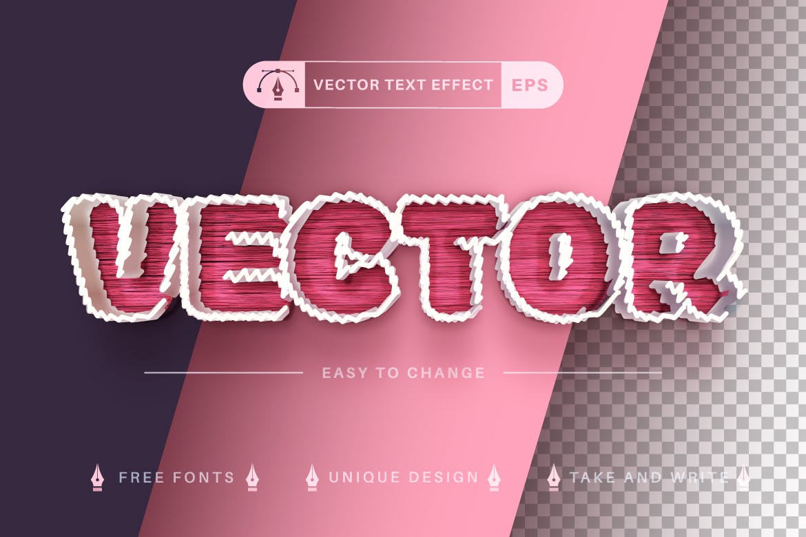 锯齿边框线条矢量文字效果字体样式 Thread – Edit Text Effect, Editable Font Style 插件预设 第2张
