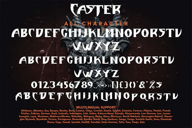 Caster恐怖海报英文字体 设计素材 第2张