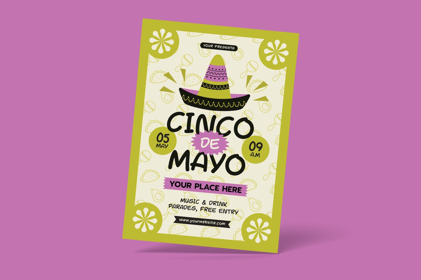五月五日墨西哥节日宣传单素材 Cinco De Mayo Flyer 设计素材 第1张