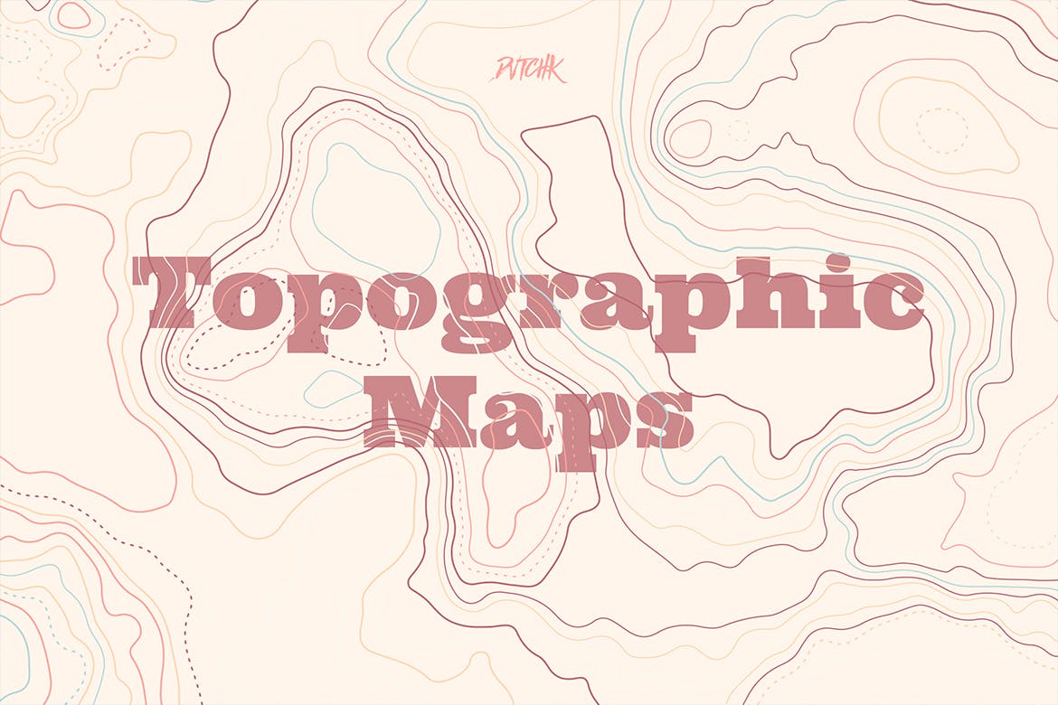 彩色矢量地形图背景 Topographic Maps 图片素材 第7张