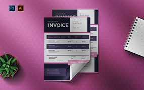 商业物品清单单据发票设计模板 Blupunk – Invoice Template