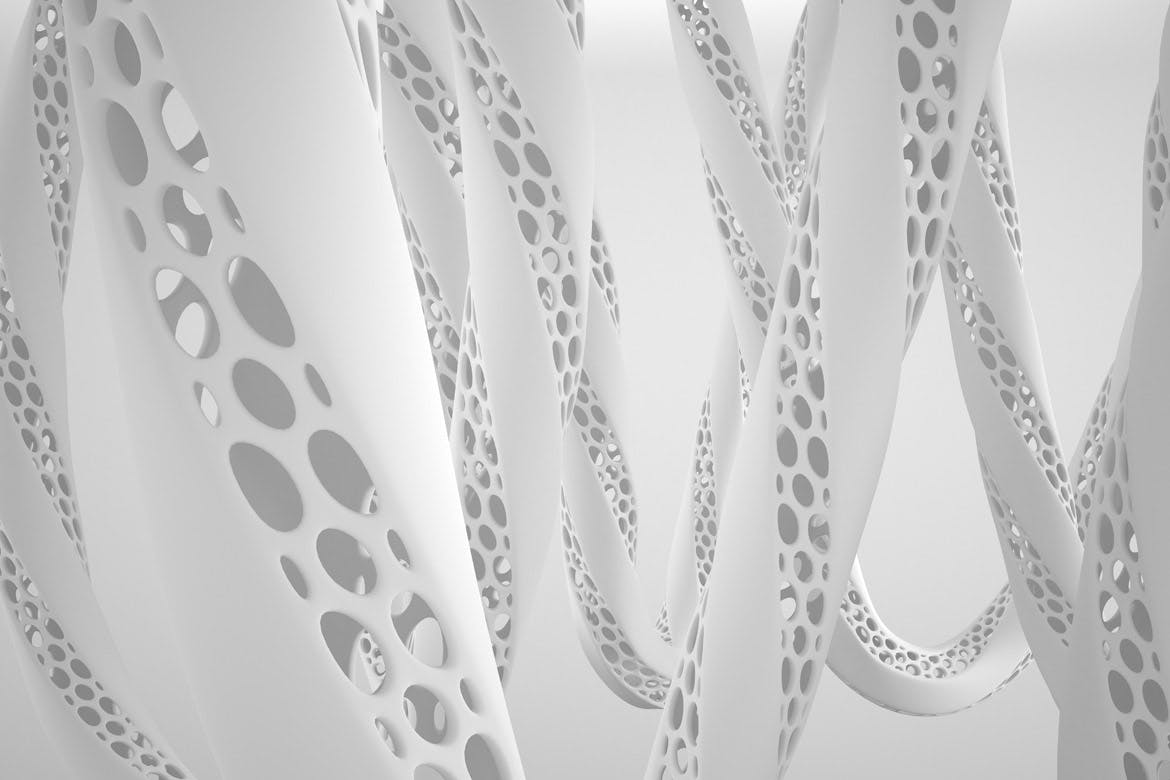 白色抽象生物形态背景素材v2 Biomorphic Backgrounds 2 图片素材 第3张