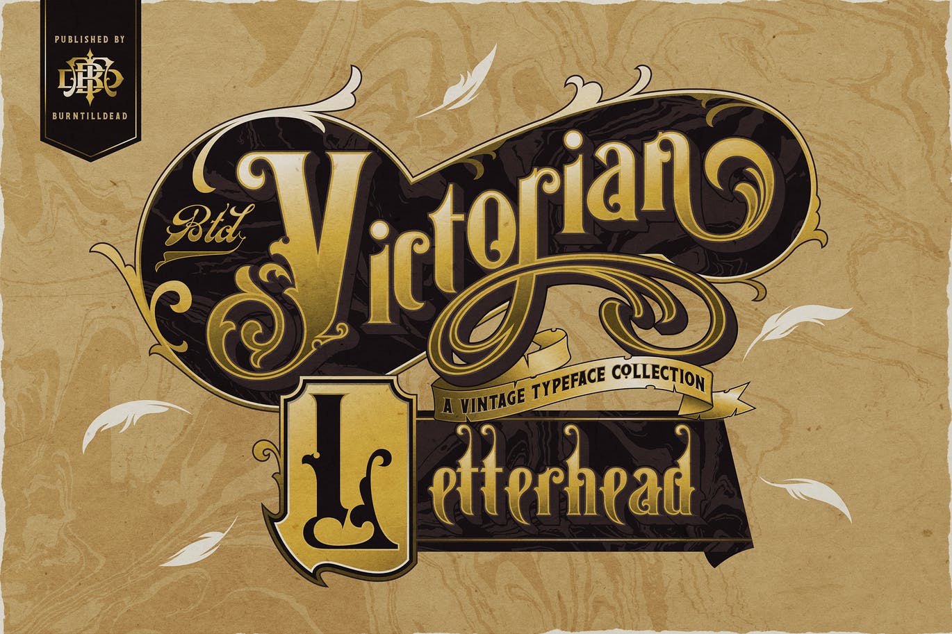复古维多利亚版式设计衬线字体素材 Victorian Letterhead 设计素材 第1张