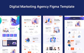数字营销机构网站布局UI设计fig模板 Digital Marketing Agency Figma Template