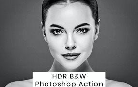 HDR黑白效果照片处理PS动作 HDR B&W Photoshop Action