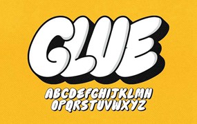 Glue有趣的气泡英文字体