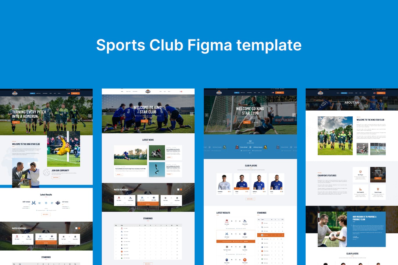 体育俱乐部网站布局UI设计fig模板 Sports Club Figma template APP UI 第1张