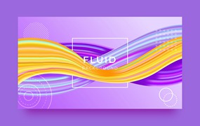 彩色液体抽象背景模板v5 Liquid Abstract Background