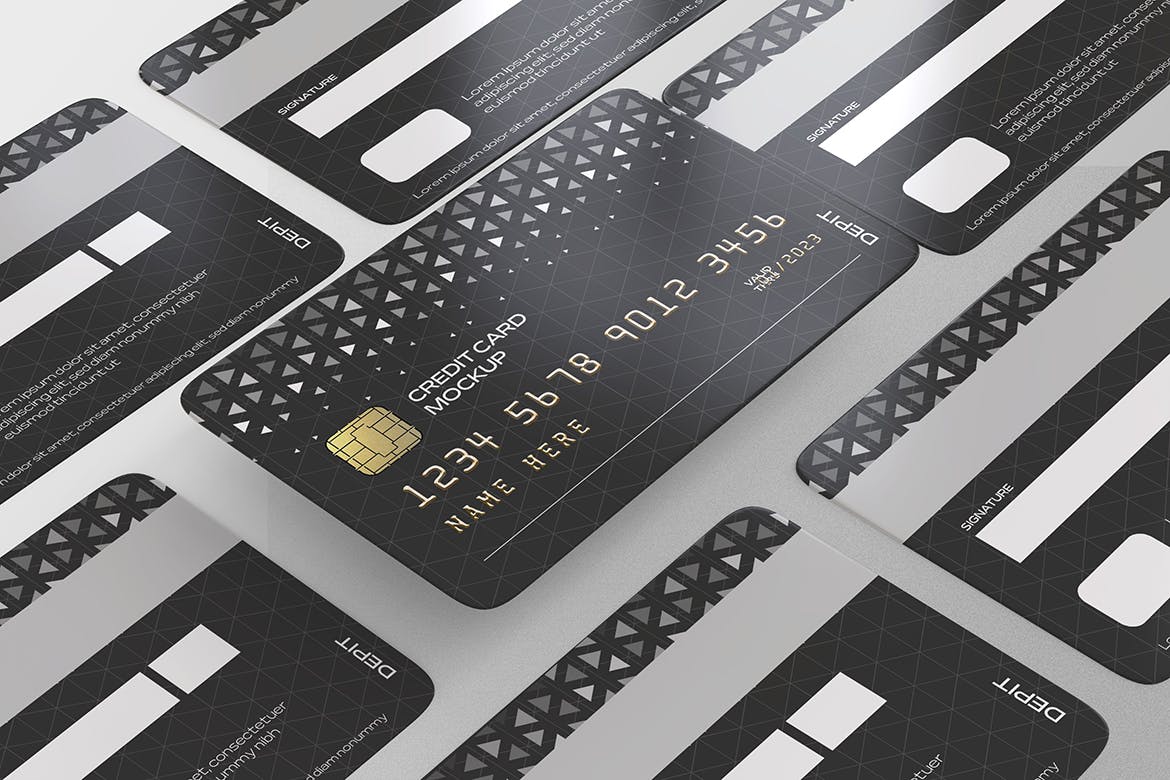 信用卡正反面设计展示样机psd模板 Credit Card Mockups 样机素材 第2张