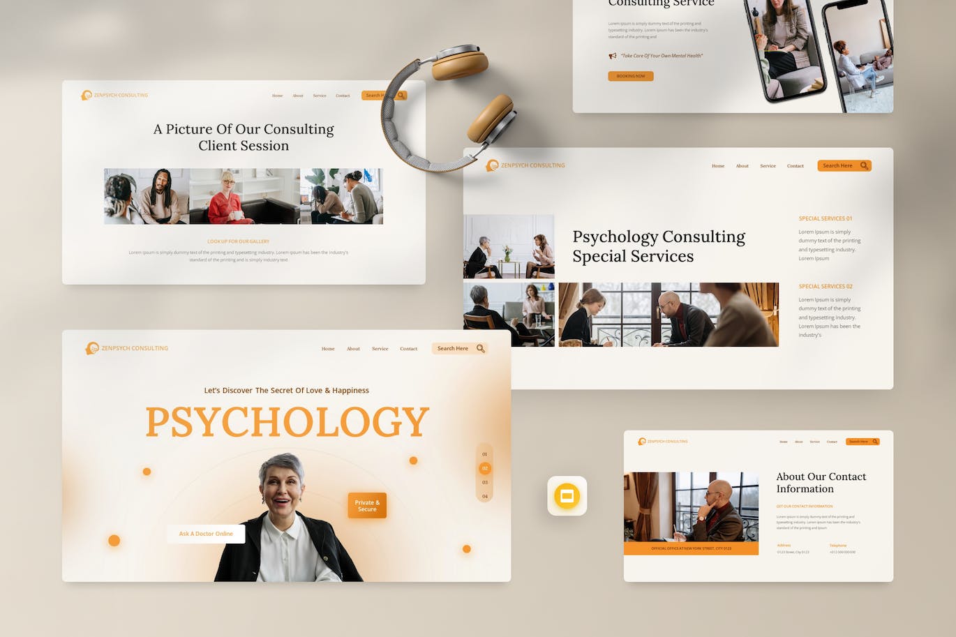 心理学咨询谷歌幻灯片素材 Zenpsych – Psychology Consulting Google Slide 幻灯图表 第2张