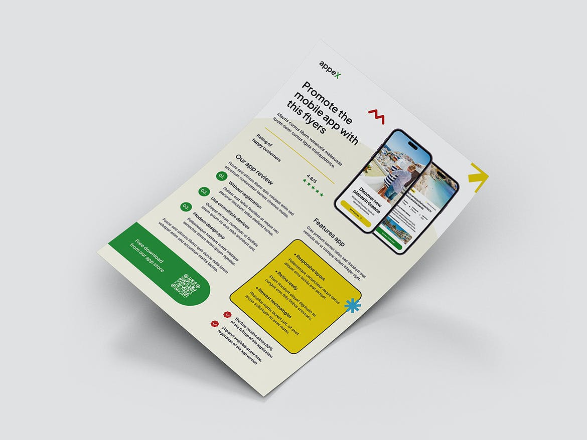 移动应用程序推广海报传单设计模板 Promo App Flyer Templates APP UI 第2张