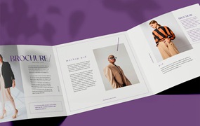 折页时尚杂志宣传册设计样机psd模板v9 Brochure Mockup