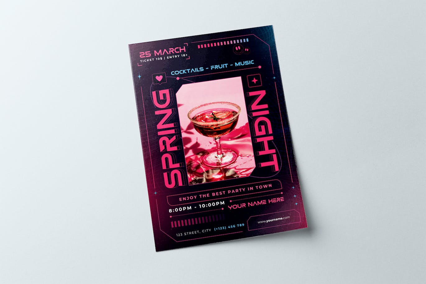 春季酒会派对传单设计 Spring Party Flyer 设计素材 第1张
