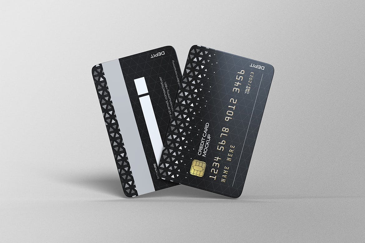 信用卡正反面设计展示样机psd模板 Credit Card Mockups 样机素材 第6张