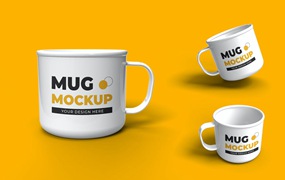 金属水杯外观设计样机图 Metal Mug Mock-up
