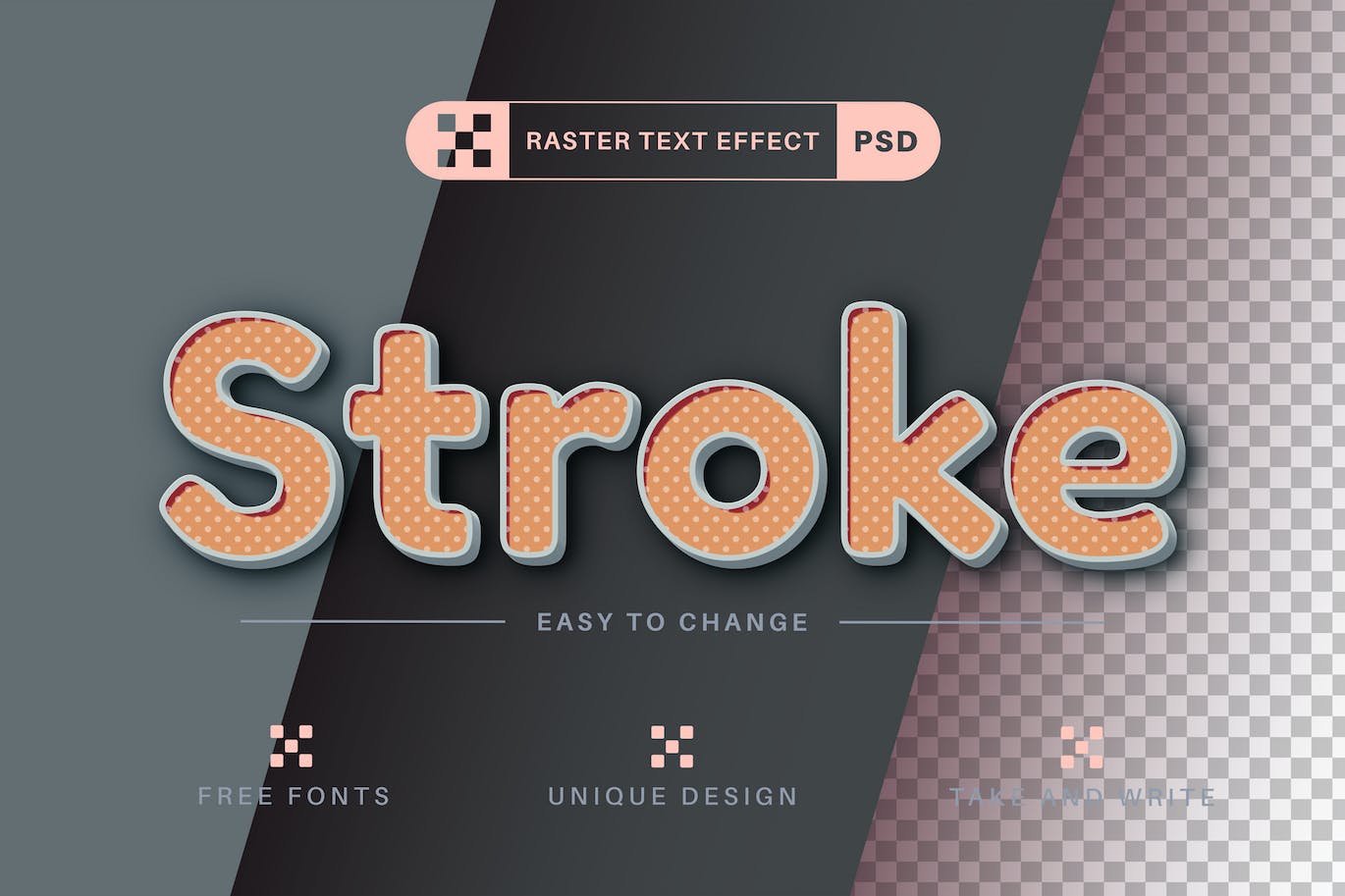 波尔卡圆点文字效果字体样式 Stroke Polka Dot Editable Text Effect, Font Style 插件预设 第1张
