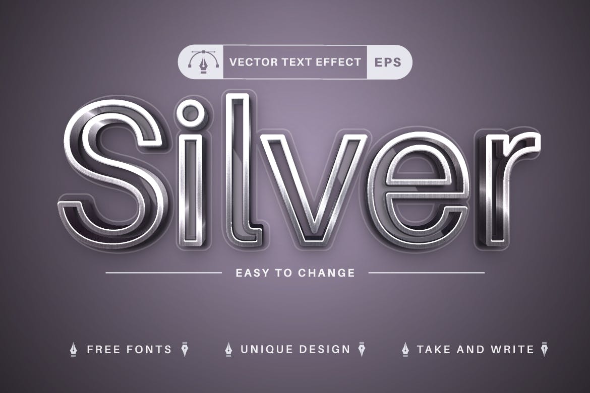 逼真钢铁金属矢量文字效果字体样式 Realistic Steel – Editable Text Effect, Font Style 插件预设 第4张