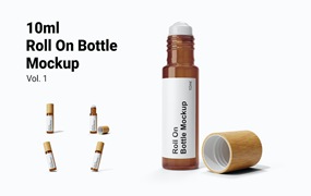香水滚珠瓶包装设计样机图psd模板 Perfume Roll On Bottle Mockup Vol.1