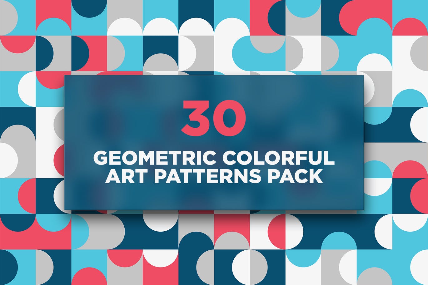 30个几何彩色艺术图案包 30 Geometric Colorful Art Patterns Pack 图片素材 第1张