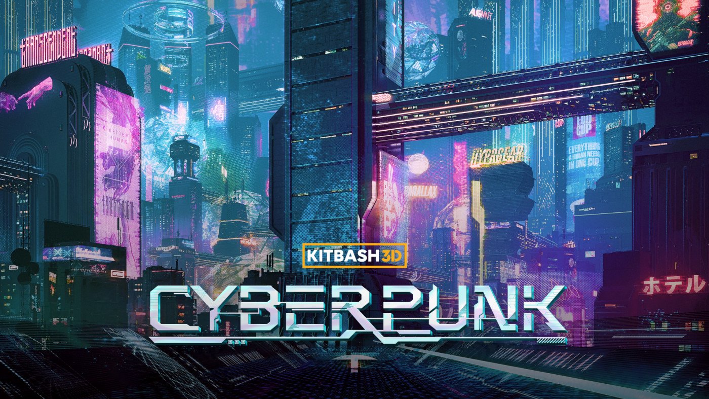 Kitbash3d 彩虹全息赛博朋克工业风未来主义科幻城市金属3D模型包 Cyberpunk 2022 影视音频 第1张