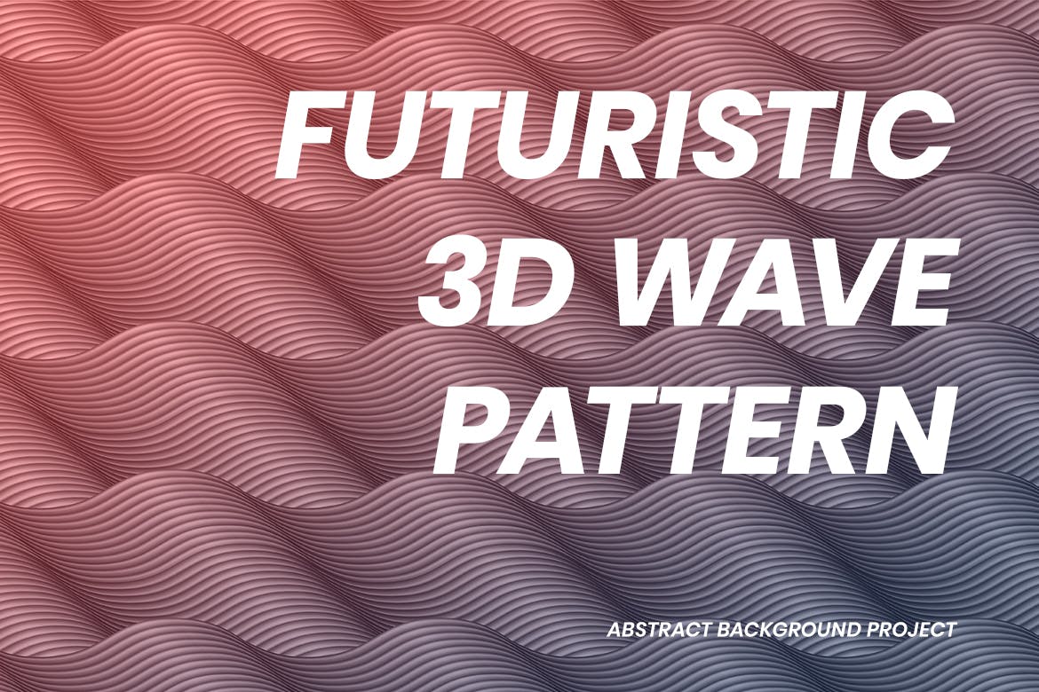 未来派3D渐变波浪图案背景 Futureristic 3D Wave Pattern 图片素材 第5张