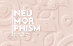 Neumorphism新拟物风格极简几何装饰背景合集 Neumorphism – Geometric Ornament Background Set