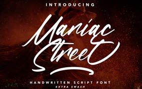 印刷设计适用手写英文脚本字体 ManiacStreet – Handwritten Script Font
