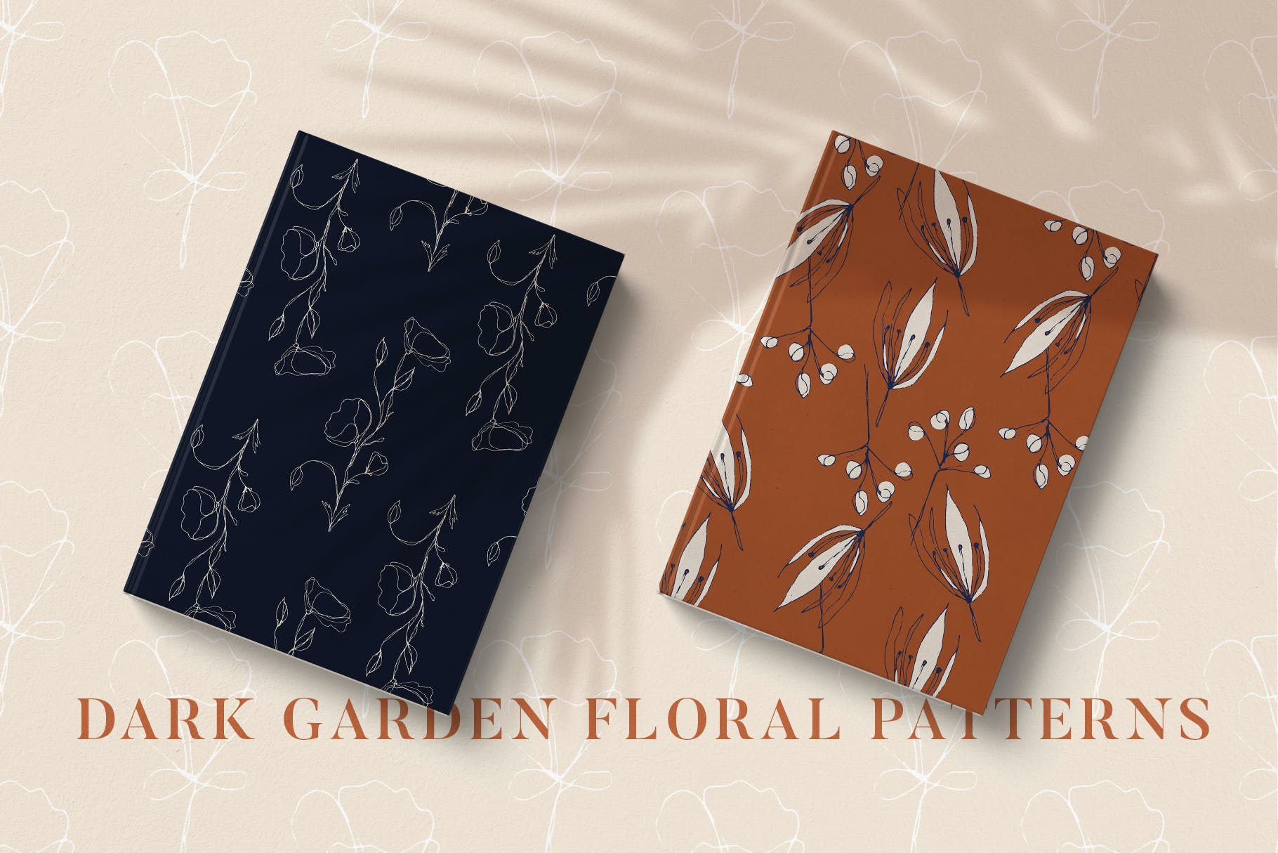 黑暗花园花卉手绘图案素材 Dark Garden Floral Patterns 图片素材 第4张