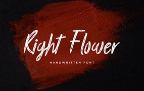 英文手写笔刷风格字体 Right Flower Brush Handwritten Font