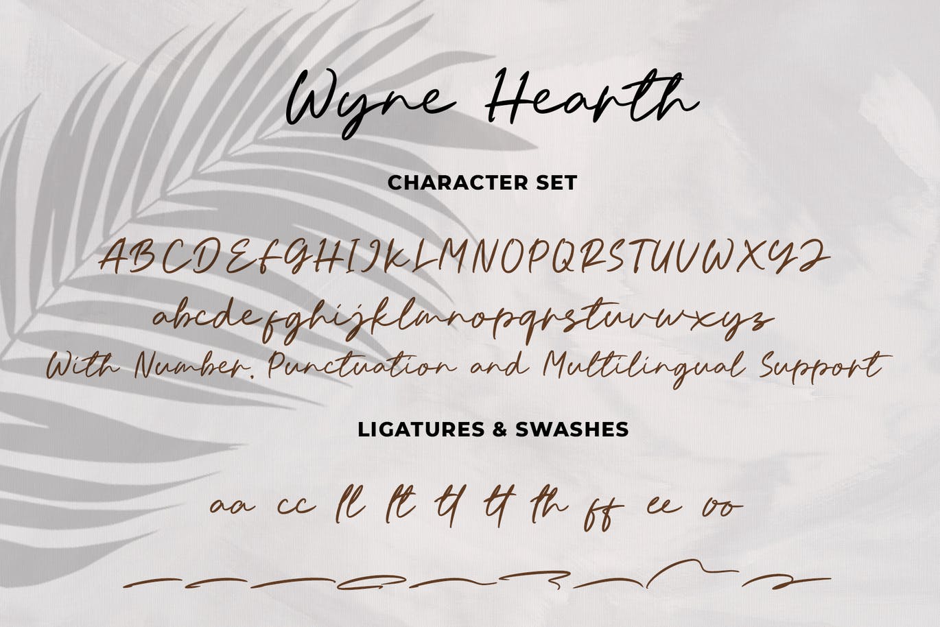 连字手写英文字体素材 Wyne Hearth 设计素材 第4张