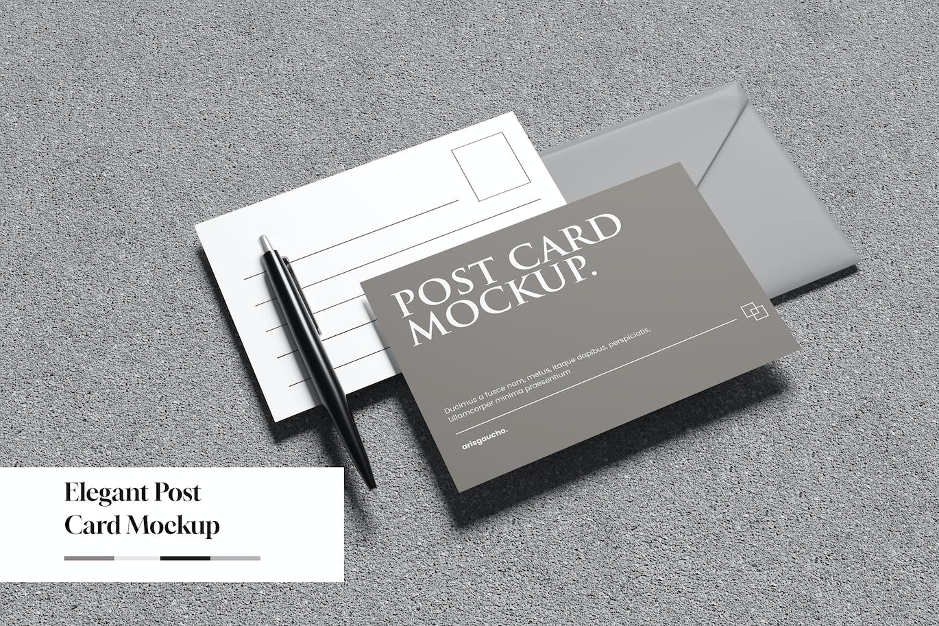 优雅的明信片设计样机模板 Elegant Post Card Mockup 样机素材 第1张
