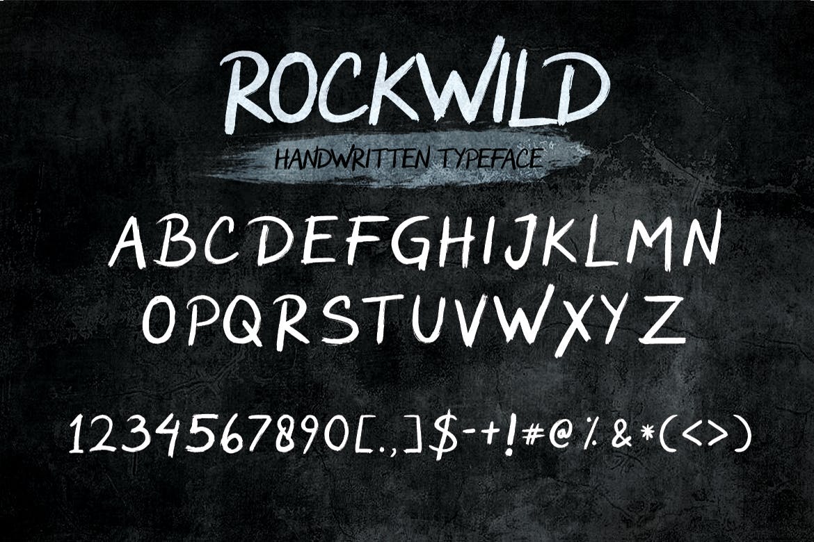 粗糙颗粒感手绘英文画笔字体 Rockwild – Action Handwitten Font 设计素材 第8张