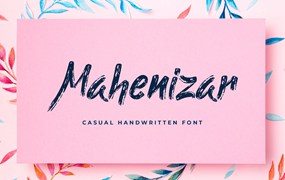 英文笔刷风格手写字体 Mahenizar Brush Handwritten Font