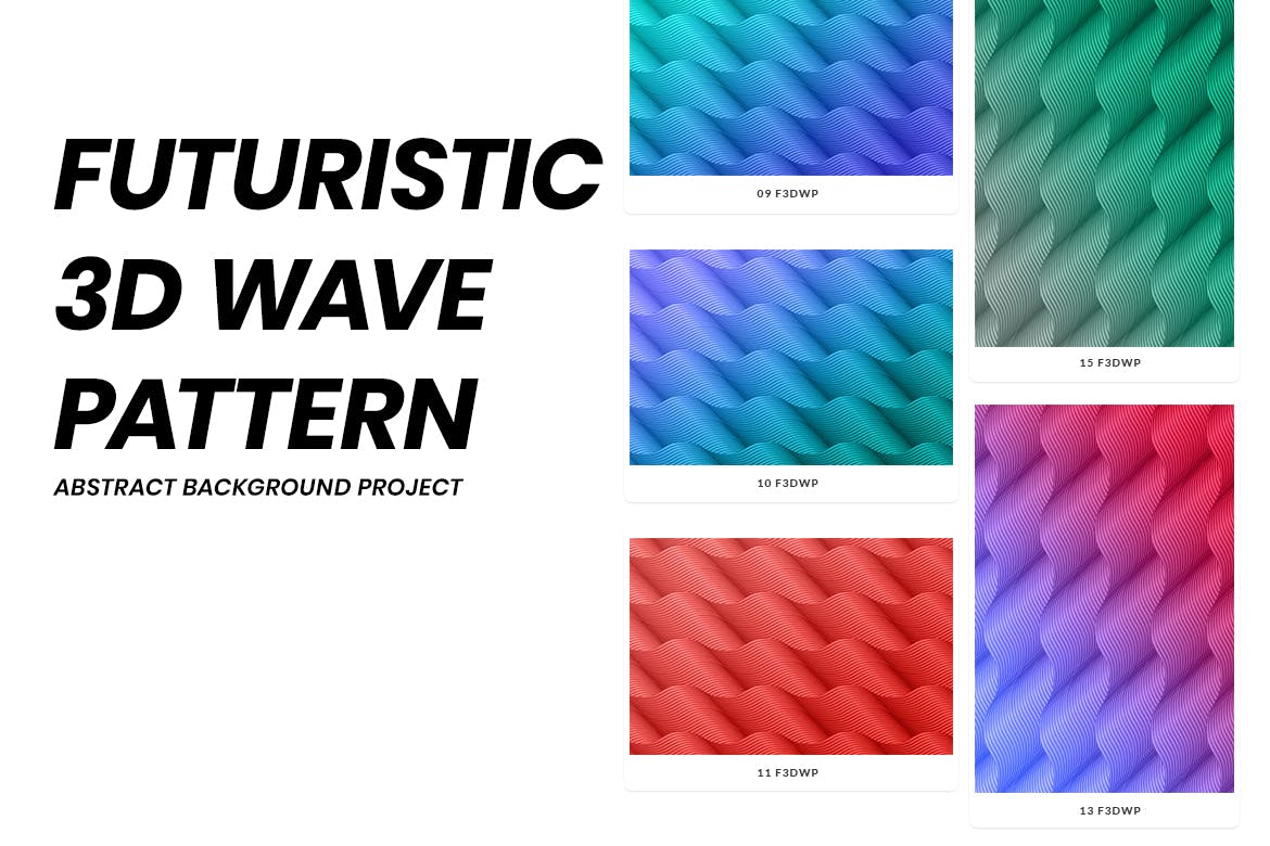 未来派3D渐变波浪图案背景 Futureristic 3D Wave Pattern 图片素材 第6张
