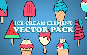 冰淇淋元素矢量插画 Ice Cream Element Vector Pack Illustration